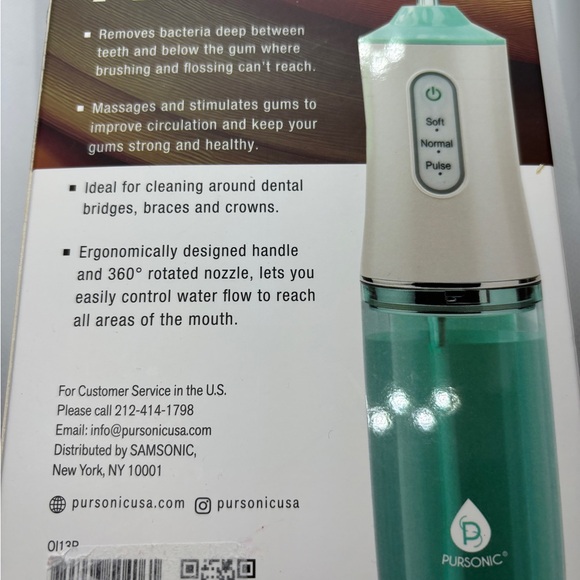 Pursonic USB Rechargeable Oral Irrigator Water Flosser White NWB - Picture 4 of 8